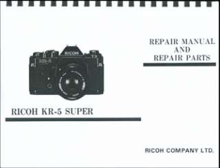Ricoh KR 5 Super &  KSX 1000 Repair Manual  