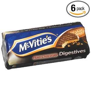 McVities Plain Chocolate Digestive Biscuits, 10.5 Ounce Packages (Pack 