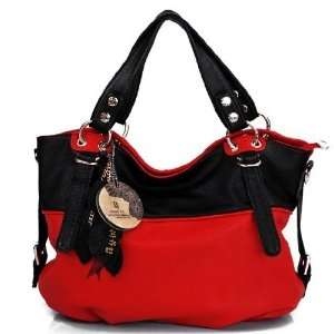  DIOU SZ011022 Red and Black Two Tone Purse Handbag Pet 