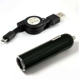  USB Retractable Cable Cord+Car Vehicle Charger FOR Samsung Galaxy 