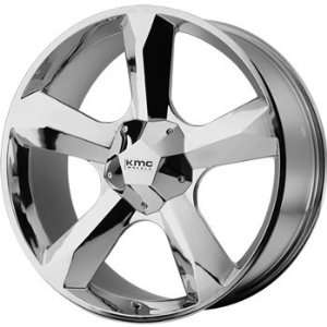 KMC KM674 22x9.5 Chrome Wheel / Rim 5x5 & 5x5.5 with a 15mm Offset and 