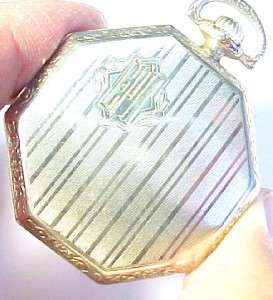 Elgin 1924 Antique Pocket Watch 12s / 7 Jewels; Gold Filled Octagon 
