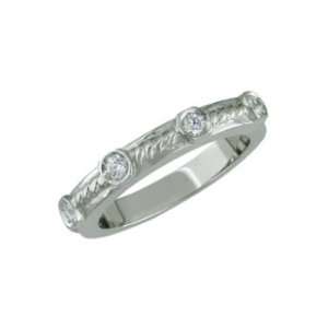  Fumy 14K White Gold Invisible Set Diamond Ring Jewelry