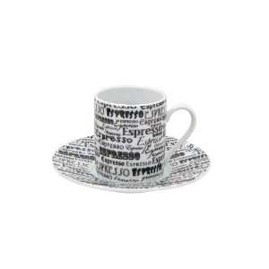  Tracey Porter 0701273 Black on White Espresso Cup and 