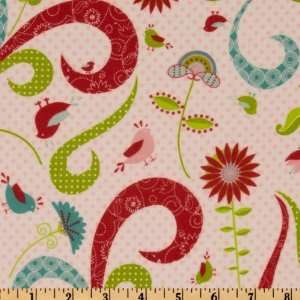   Flannel Garden Plumes Pink Fabric By The Yard: Arts, Crafts & Sewing