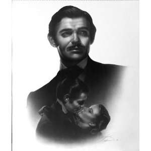  Clark Gable and Vivien Leigh Charcoal Portrait: Home 