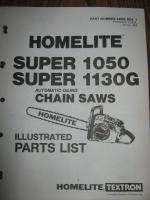 Homelite 1050 1130G 1130 G Chainsaw Part List Manual  