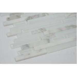  Brick Pattern Glass Tile & Marble Tile; Color: White Glass Mosaic 