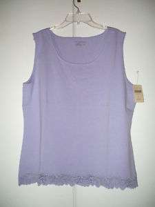 NWT! Coldwater Creek   Lace Trim Tank READY FOR SPRING  