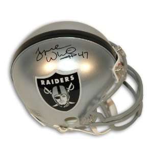  Tyrone Wheatley Autographed Oakland Raiders Mini Helmet 