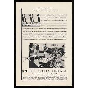   1930 United States Lines Cruise Ship Print Ad (7541): Home & Kitchen