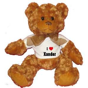  I Love/Heart Xander Plush Teddy Bear with WHITE T Shirt 
