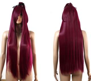 Sakura Kyouko Cosplay Wig Wine Red Tie Top Y58 90cm  