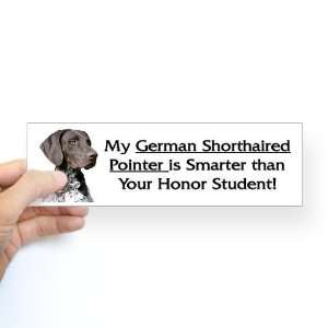 German Shorthaired Pointer Honor Student Sticker Pets Bumper Sticker 