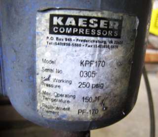 150 CFM USED COMPRESSED AIR DRYER KAESER MODEL KRD150  