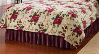 VICTORIAN STYLE SCROLLED FLORAL SO SOFT FLEECE BLANKET NEW  