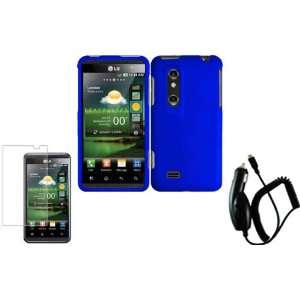  Blue Hard Case Cover+LCD Screen Protector+Car Charger for 
