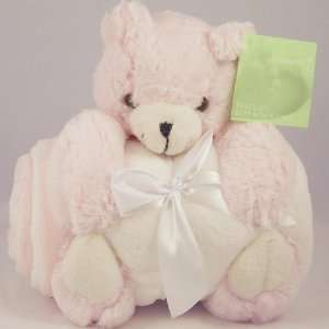  Bear with Blanket Pillow and Blanket Set (Pink): Baby