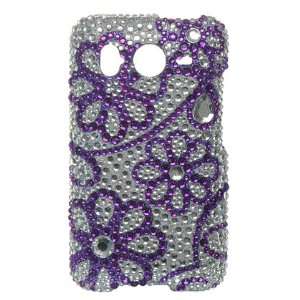   Cover Case Purple Flower Lace Diamond For HTC Inspire 4g: Cell Phones