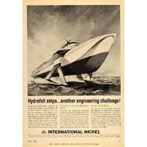   Ad International Nickel Co INCO Hydrofoil Ship   Original Print Ad