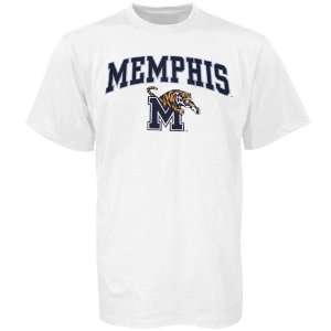  Memphis Tigers Youth White Bare Essentials T shirt: Sports 