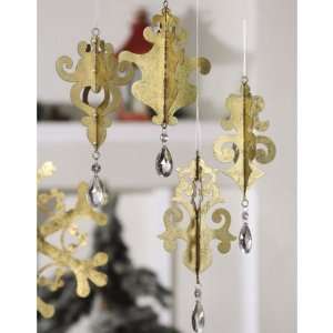  Gold Metal Ornaments with Crystals