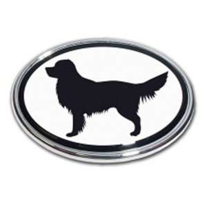  Golden Retriever Dog Chrome Auto Emblem: Automotive