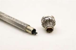 Antique Silver Retract. Ink Dip Pen & Mechanical Pencil  
