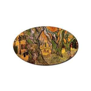  The Road Menders By Vincent Van Gogh Oval Sticker 