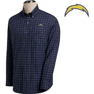   San Diego Chargers Mens Conference Plaid Shirt: Sports & Outdoors