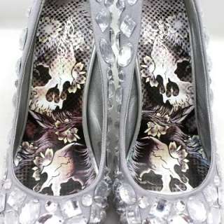 Brand New Ed Hardy Marico Stone Heels Pump Shoes Silver  