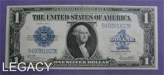 1923 $1.00 BLUE SEAL SILVER CERTIFICATE LG. NOTE (NO+  