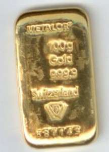 100 GRAM GOLD INGOT   999.9 FINENESS (Investment item)  