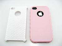 Apple iPhone 4g 4S 2 in1 DUAL LAYER SILICONE HARD PERFORATE HYBRID 