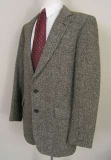 Donegal Magee Tweed Sport Coat Speckled Brown Herringbone Vintage 40L 