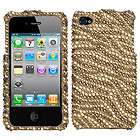 Tiger Skin (Camel/Brown) Diamante Snap on Case Cover For Apple iPhone 