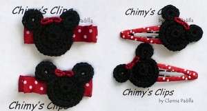 Minnie Mouse Handmade Hair Clips Chimys Clips M2M  