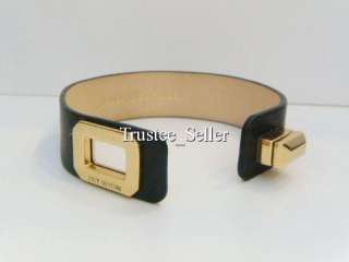 NEW Juicy Couture Gold Turnlock Leather Cuff Bracelet  