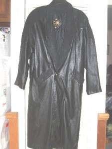 Womens G III Elegant Long Black Leather & Suede Coat~M  