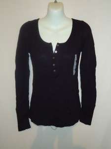   Thermal underwear Top Shirt Black long sleeve Button Front Nwt  