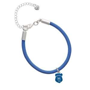   Policemans Badge Charm on a Royal Blue Malibu Charm Bracelet: Jewelry