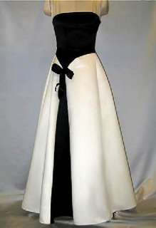 NWT Jessica McClintock Black Ivory Formal Gown Dress 6  