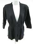 JUICY COUTURE Navy Blue Silk Cotton Short Sleeve Button Down Cardigan 
