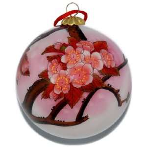   Painted Glass Ornament, Pink Cherry Blossoms CO 173: Home & Kitchen