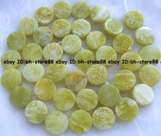 10mm natural lemon Jasper flat round gemstone Beads 16  