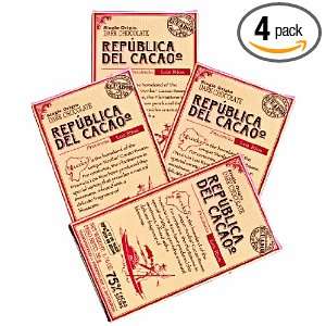Republica Los Rios (75%) Chocolate Bar, 3.5 Ounce Bars (Pack of 4 