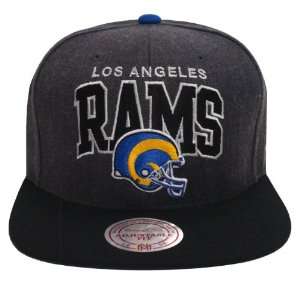 Los Angeles Rams Retro Mitchell & Ness Block Snapback Cap Hat Charcoal 