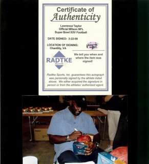 Lawrence Taylor Autographed Super Bowl XXV Football  