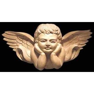 Hand Carved Solid Maple Wood Angel Onlay Large Size, Model 2050