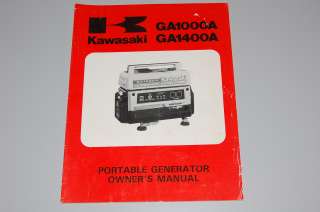 Kawasaki GD550A, GD700A, GD700A S Generator Owners Manual  